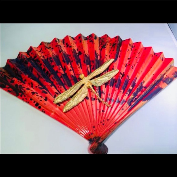 WILL HERRERA MAUI HAWAII BRONZE DRAGONFLY FAN SCULPTURE FINE CERAMIC DRAGONFLIES - Picture 2 of 6